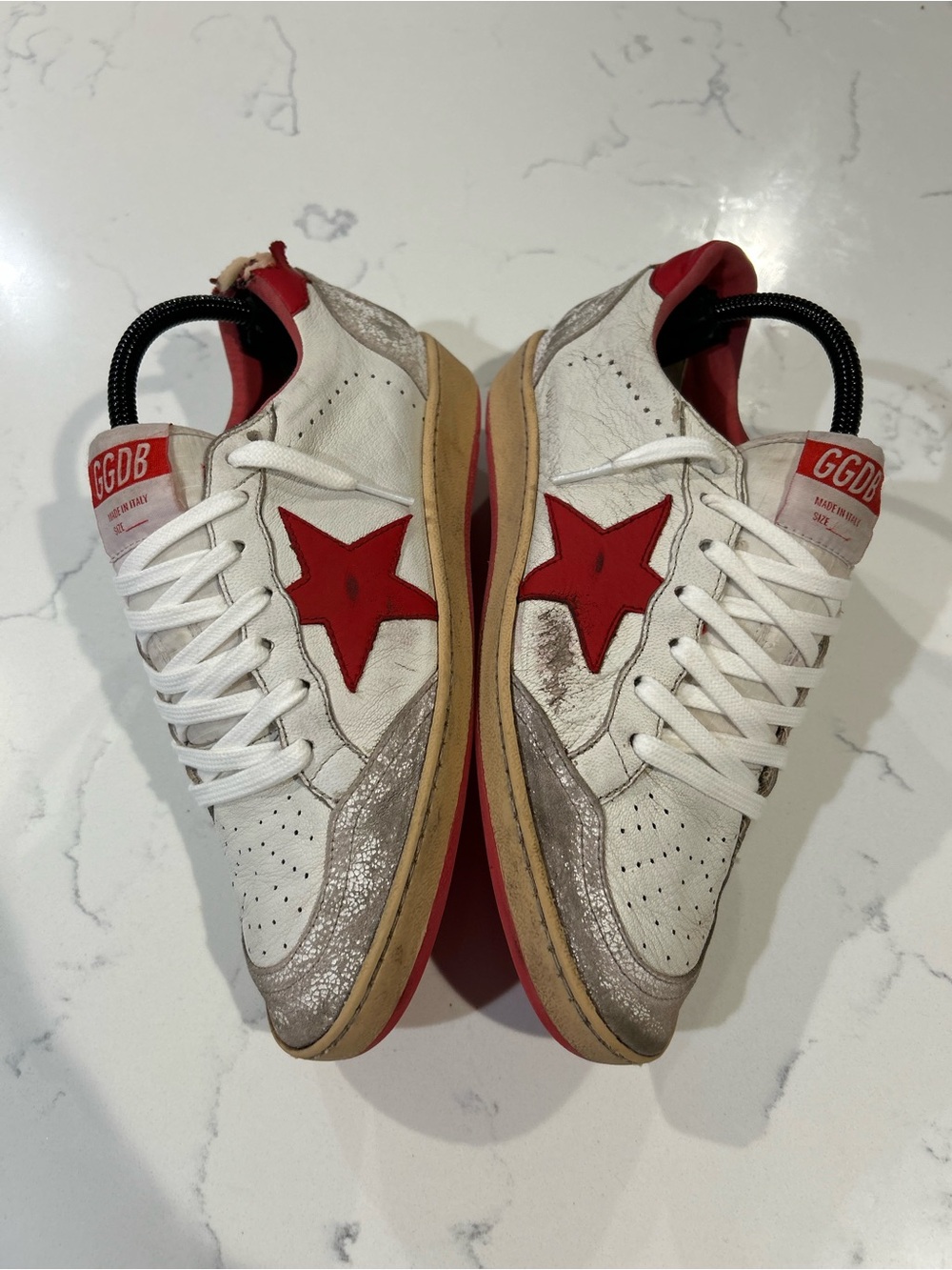 Men’s Golden Goose Ball Star Love You Edition Sneakers Red White EU 39